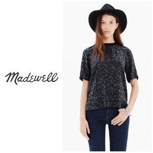 Madewell “Front Row” silk tee - Ink spot leopard